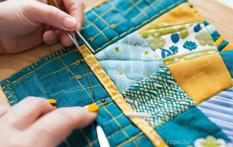 의류 봉제 장비 사용법 - **Precision Fabric Cutting: Crafting with Rotary Tools**
    A high-angle, close-up shot focusing on...