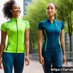 Home 12 의류기술 이론의 기초부터 심화 - **Smart Athletic Wear in a Futuristic Urban Park**
"A vibrant, medium full shot of a diverse you...